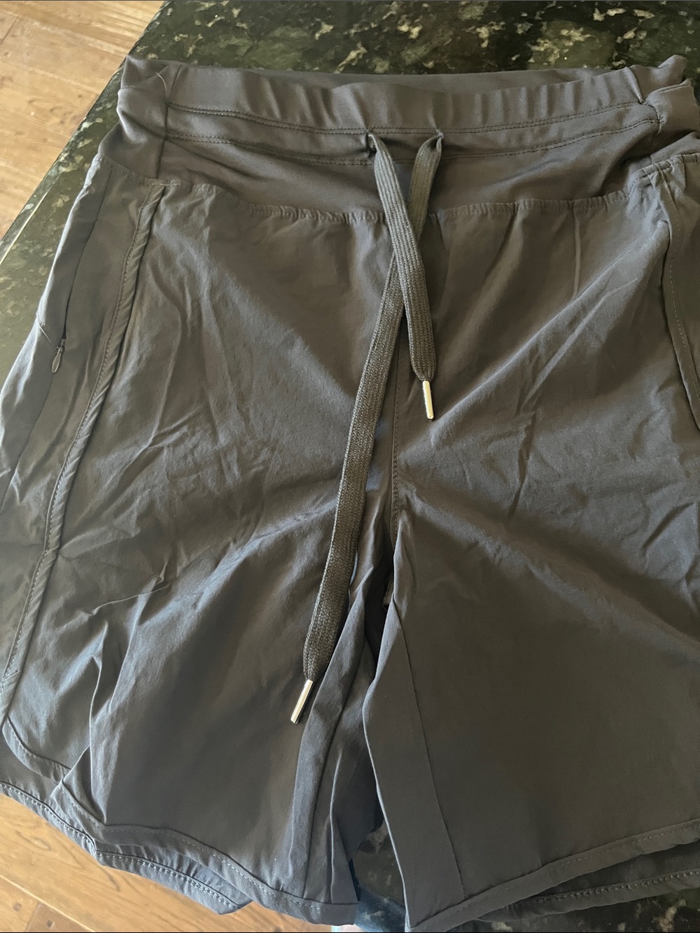 Women's Athletic Drawstring Shorts - Dark Gray